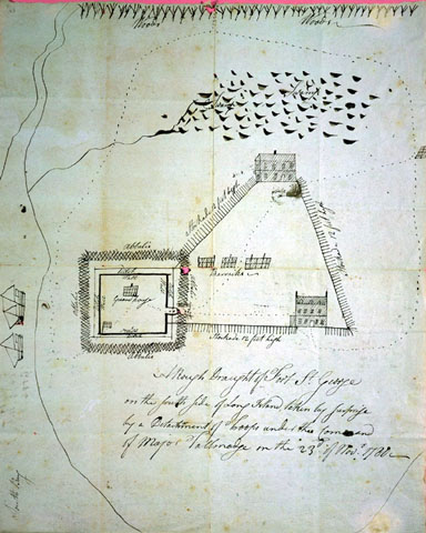 Sketch of Fort George by Benjamin Tallmadge